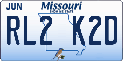 MO license plate RL2K2D