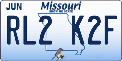 MO license plate RL2K2F