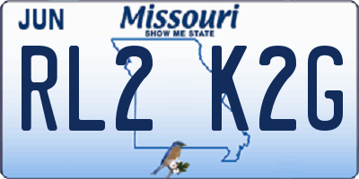 MO license plate RL2K2G
