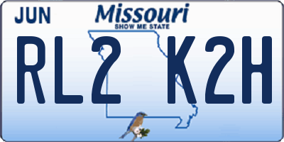 MO license plate RL2K2H