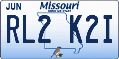 MO license plate RL2K2I