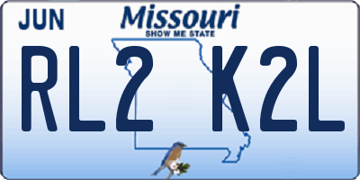 MO license plate RL2K2L