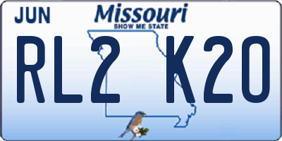 MO license plate RL2K2O