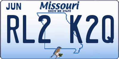 MO license plate RL2K2Q
