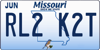 MO license plate RL2K2T