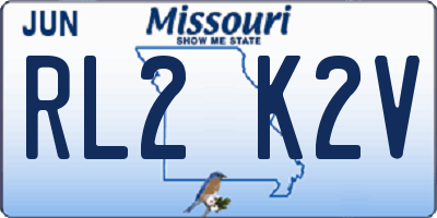 MO license plate RL2K2V