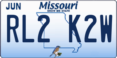 MO license plate RL2K2W