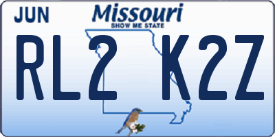 MO license plate RL2K2Z