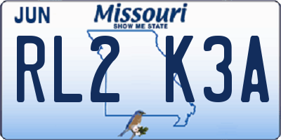 MO license plate RL2K3A