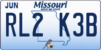 MO license plate RL2K3B