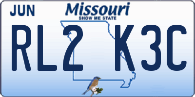 MO license plate RL2K3C