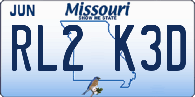 MO license plate RL2K3D