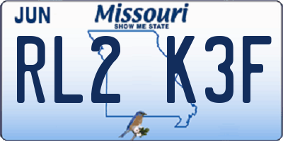 MO license plate RL2K3F