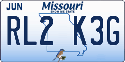 MO license plate RL2K3G