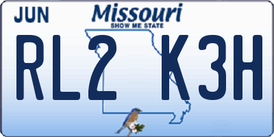 MO license plate RL2K3H