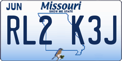 MO license plate RL2K3J