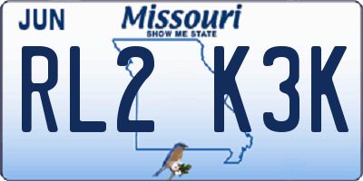 MO license plate RL2K3K