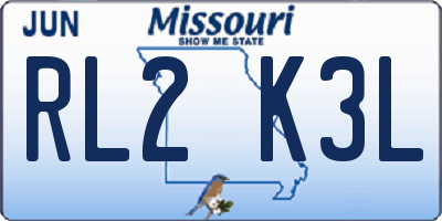 MO license plate RL2K3L