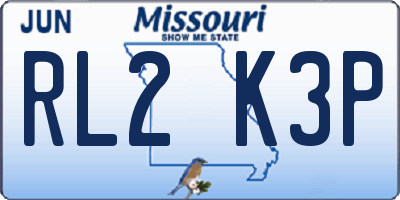 MO license plate RL2K3P