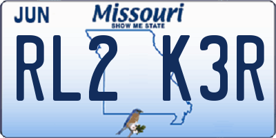 MO license plate RL2K3R