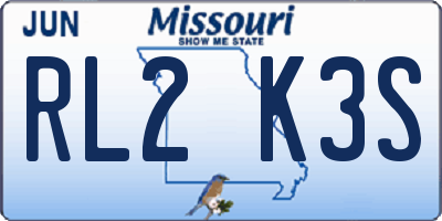 MO license plate RL2K3S