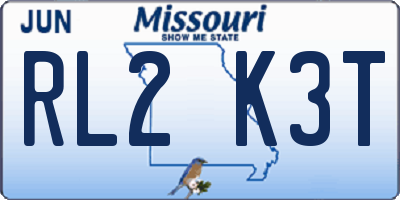 MO license plate RL2K3T