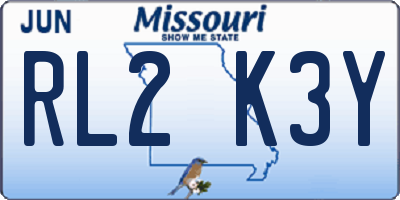 MO license plate RL2K3Y