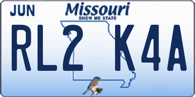 MO license plate RL2K4A
