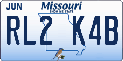 MO license plate RL2K4B