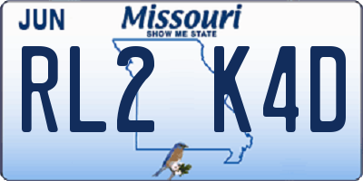 MO license plate RL2K4D