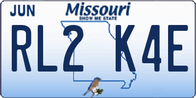 MO license plate RL2K4E