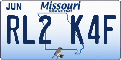MO license plate RL2K4F