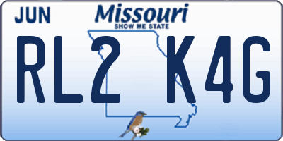 MO license plate RL2K4G