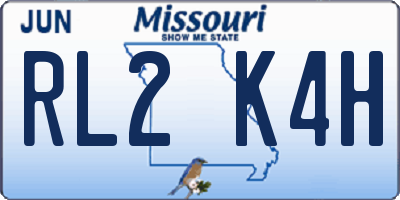 MO license plate RL2K4H