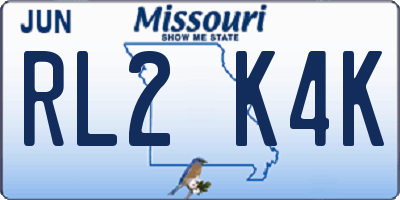 MO license plate RL2K4K