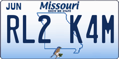 MO license plate RL2K4M