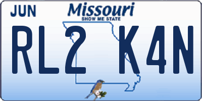 MO license plate RL2K4N