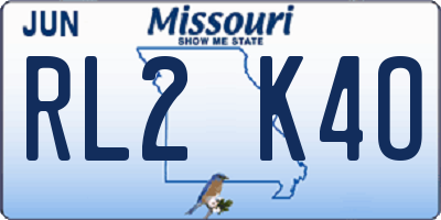 MO license plate RL2K4O