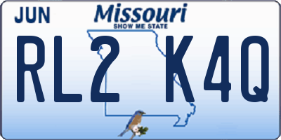 MO license plate RL2K4Q