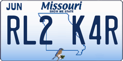 MO license plate RL2K4R