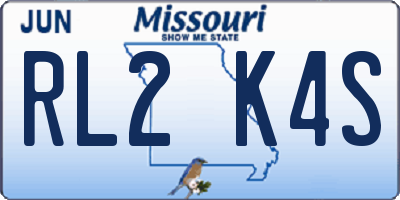 MO license plate RL2K4S