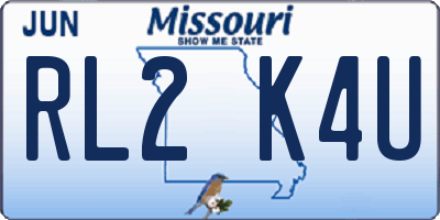 MO license plate RL2K4U