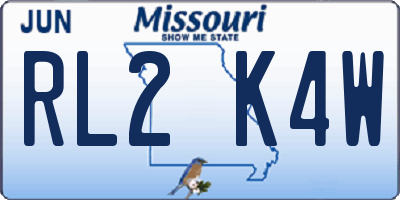 MO license plate RL2K4W