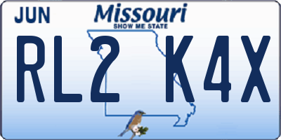 MO license plate RL2K4X