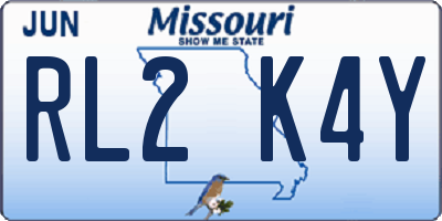 MO license plate RL2K4Y