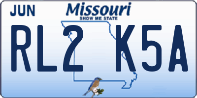 MO license plate RL2K5A