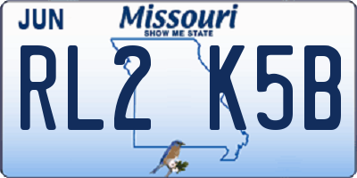 MO license plate RL2K5B