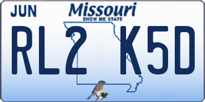 MO license plate RL2K5D