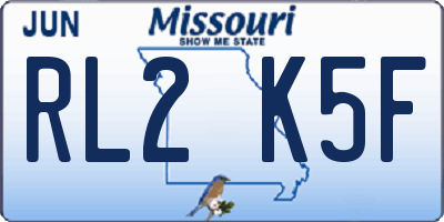 MO license plate RL2K5F