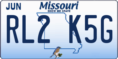 MO license plate RL2K5G